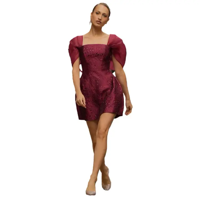 Goddiva Robe mini jacquard donna Rouge