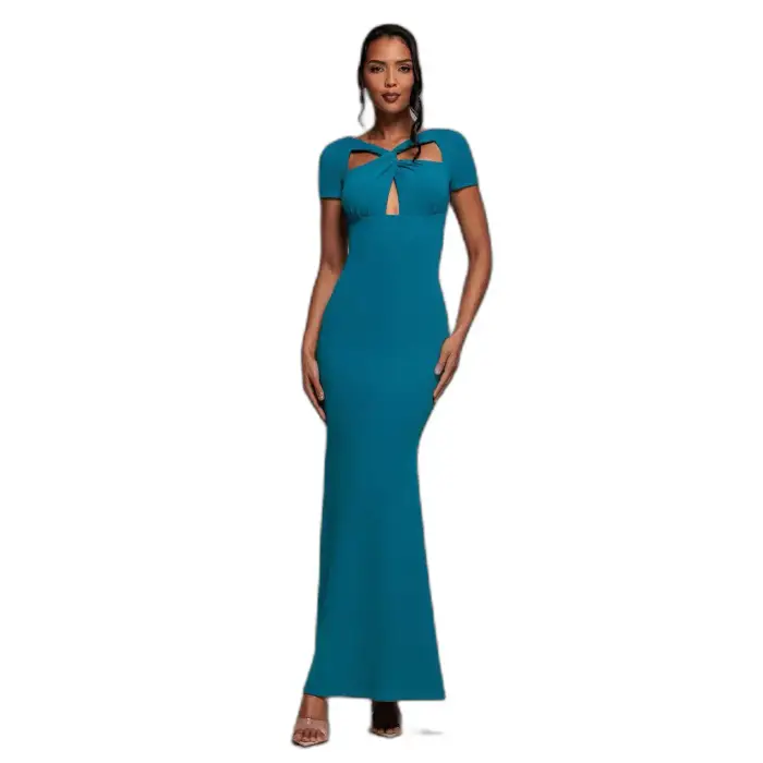 Goddiva Robe moulante in crêpe Scuba donna Bleu