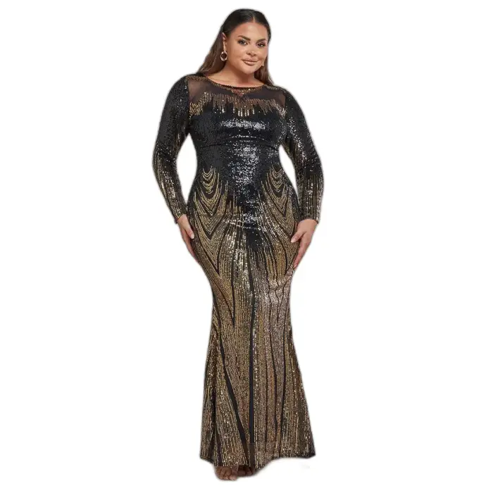Goddiva Vestito aderente da donna Aztec Sequin Doré