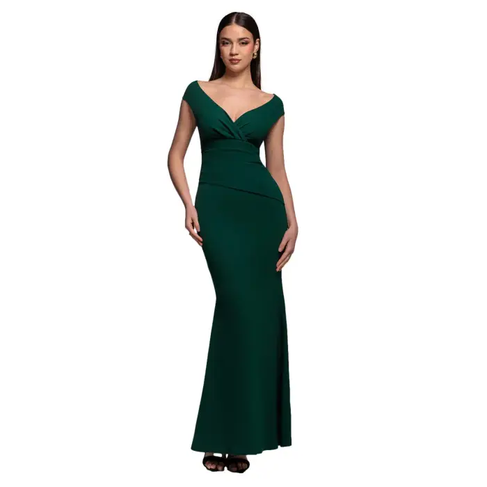 Goddiva Vestito da donna Bardot Maxi Vert