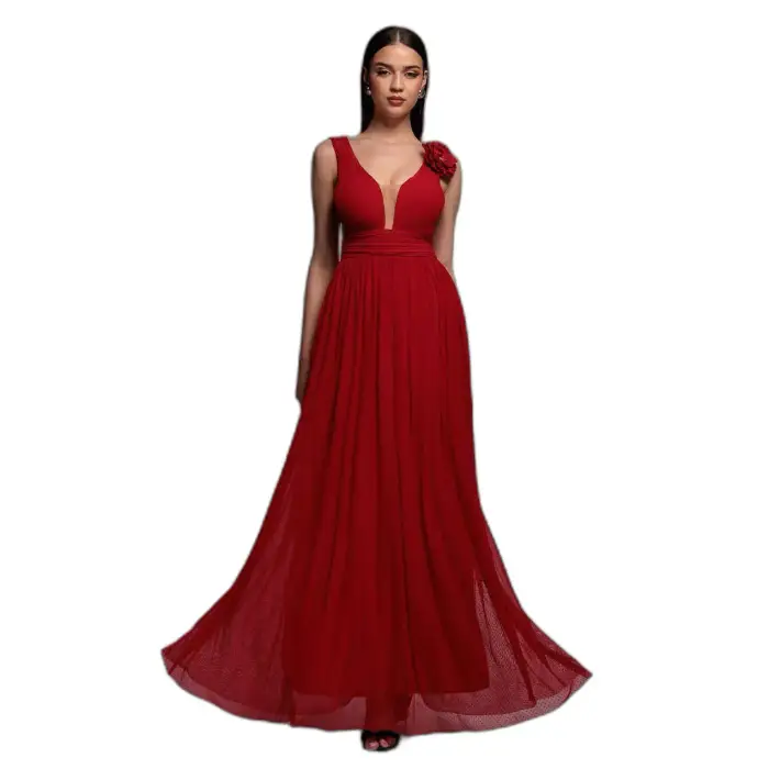Goddiva Vestito da donna Dobby Rouge