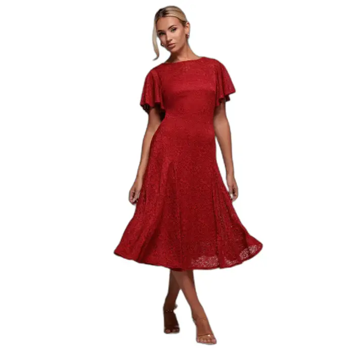 Goddiva Vestito da donna Lace A-Line Rouge