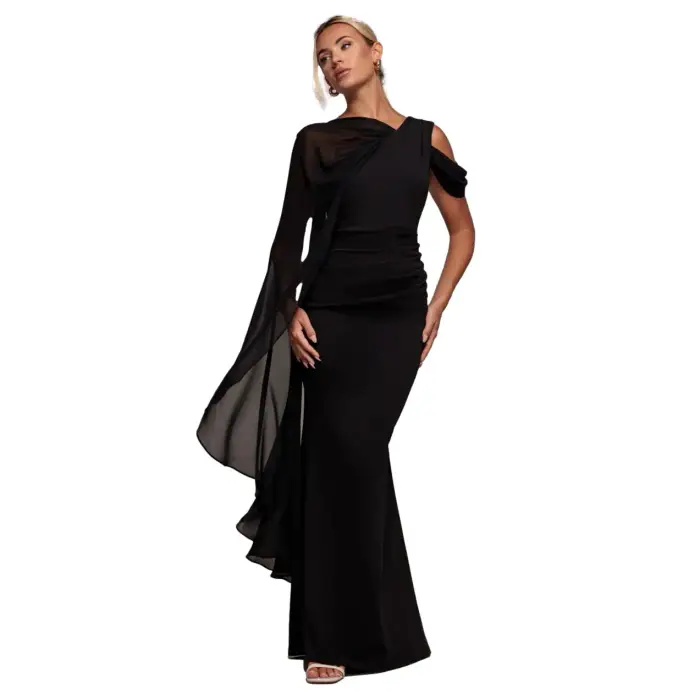 Goddiva Vestito lungo da donna Noir