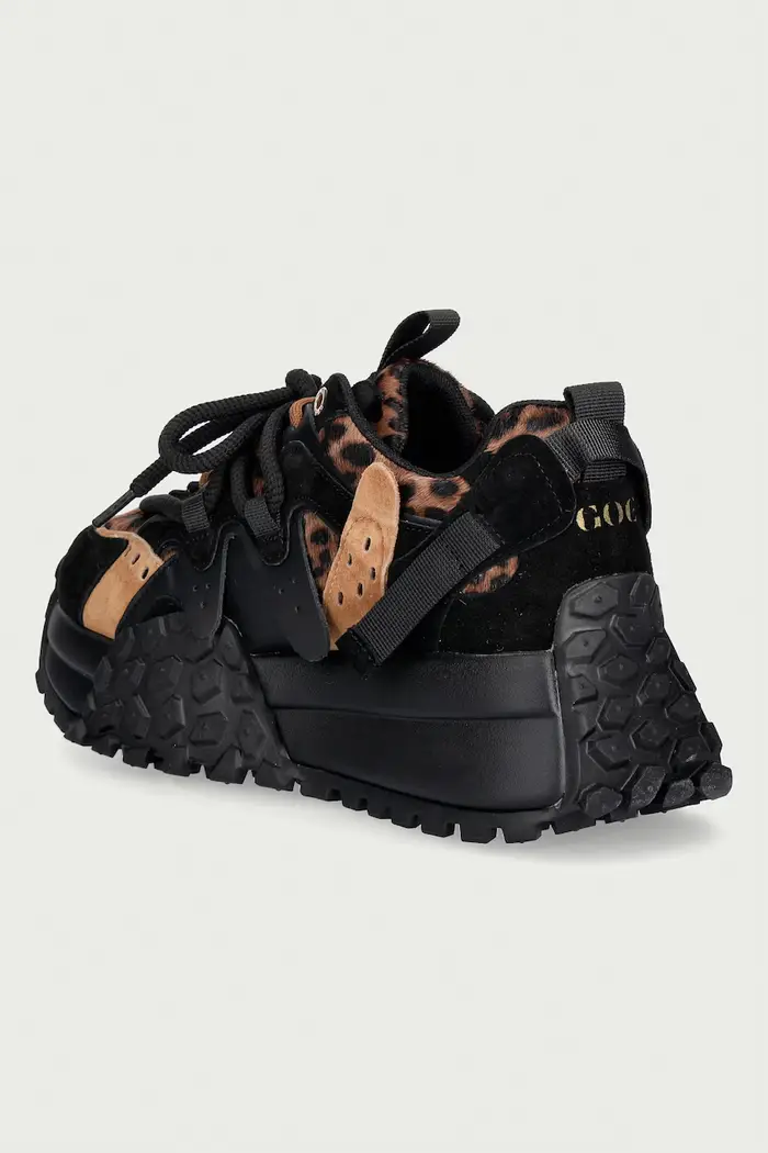 sneakers da donna in pelle Nero miniatura 3