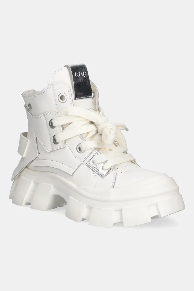 Goe stivali da motociclista in pelle donna colore beige SS2N4055 WHITE