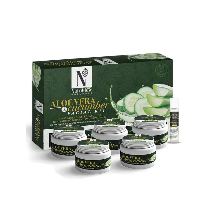 Kit Viso Aloe Vera e Cetriolo NutriGlow Natural con Acido Ialuronico 8 8+0 3oz 8 8 oz + 0 3 fl oz