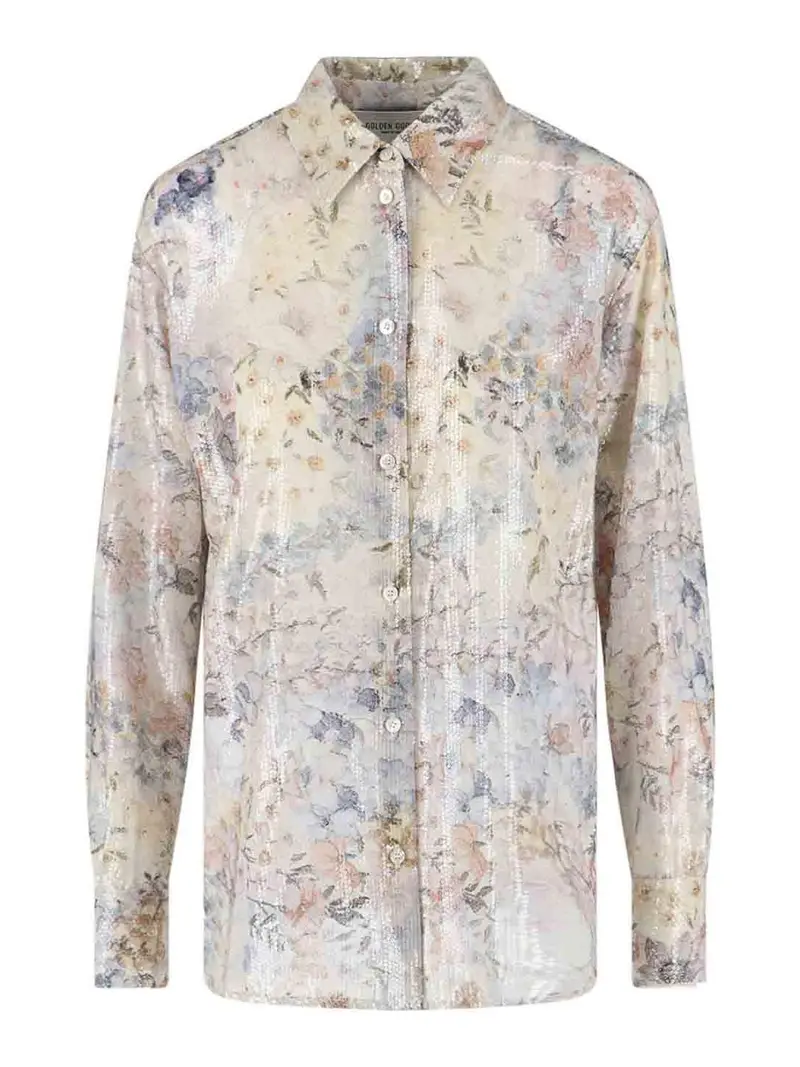 Golden Goose Camicia Plissettata Multicolore