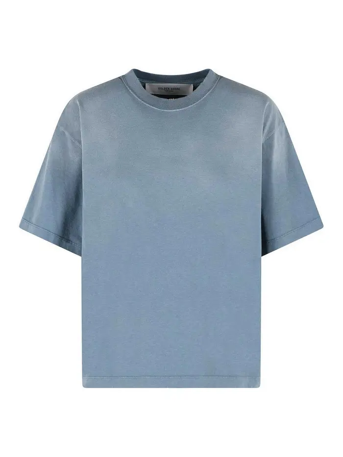Golden Goose Maglietta in cotone blu Azzurro