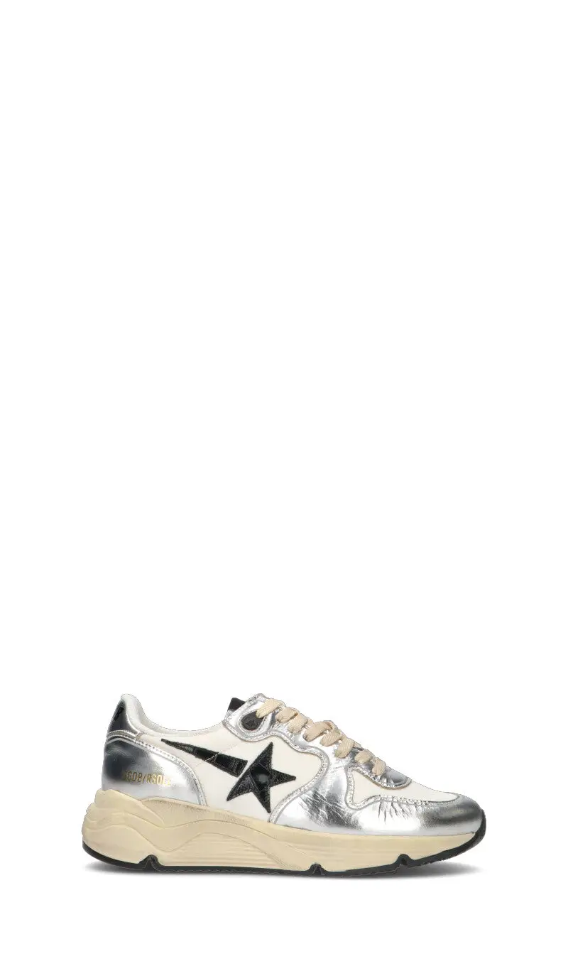 GOLDEN GOOSE RUNNING SOLE Sneaker donna argento in pelle Vario