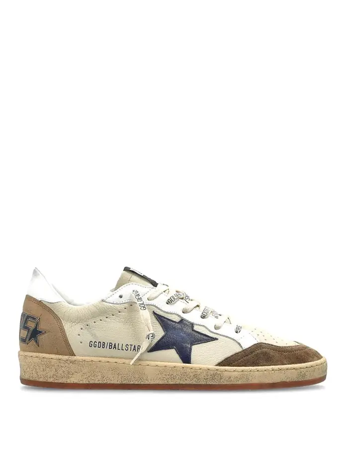 Golden Goose Scneaker in pelle con stella a sfera Beige