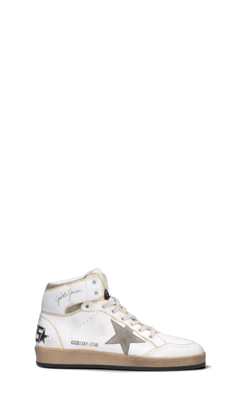GOLDEN GOOSE SKY-STAR Sneaker uomo bianca/grigia in pelle Vario