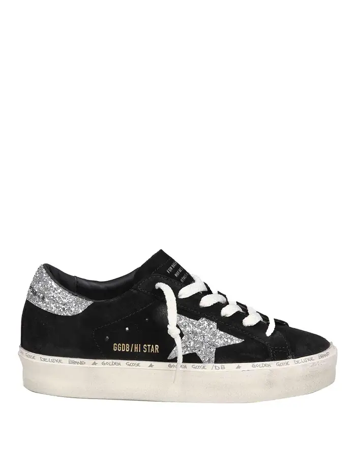 Golden Goose Sneakers Hi Star In Camoscio Nero