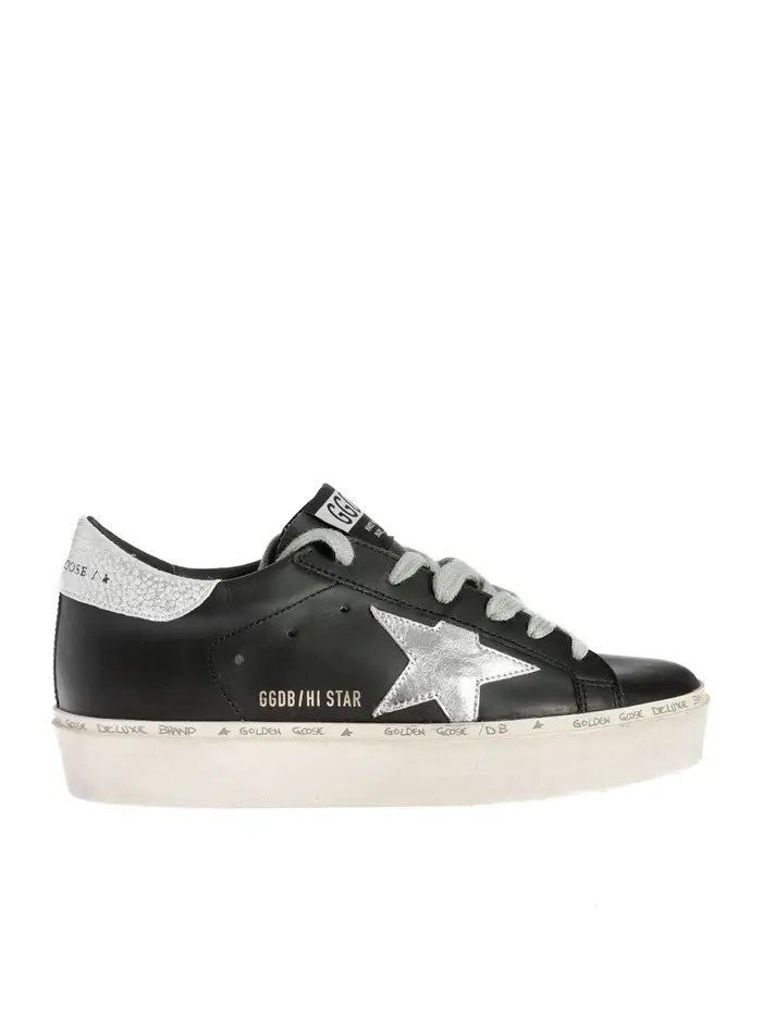 Golden Goose Sneakers Hi Star nere con logo laminato Nero