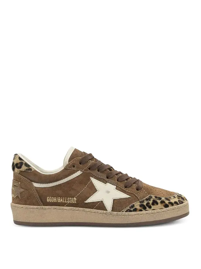 Golden Goose Sneakers in pelle con stella a sfera Marrone
