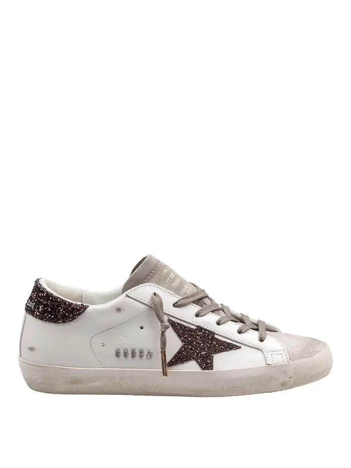 Golden Goose Sneakers Super Star In Pelle E Camoscio Bianco