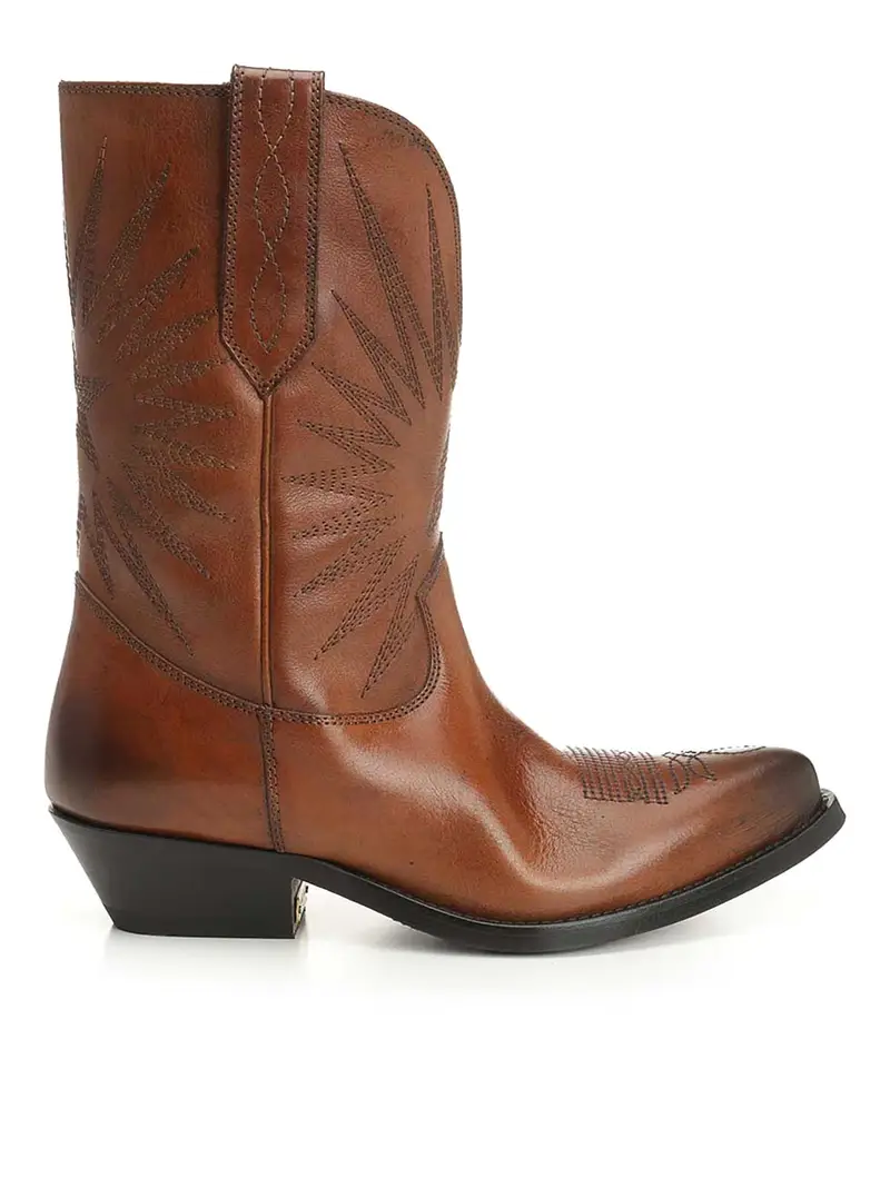 Golden Goose Stivali a bassa cuoio Wish Star Marrone