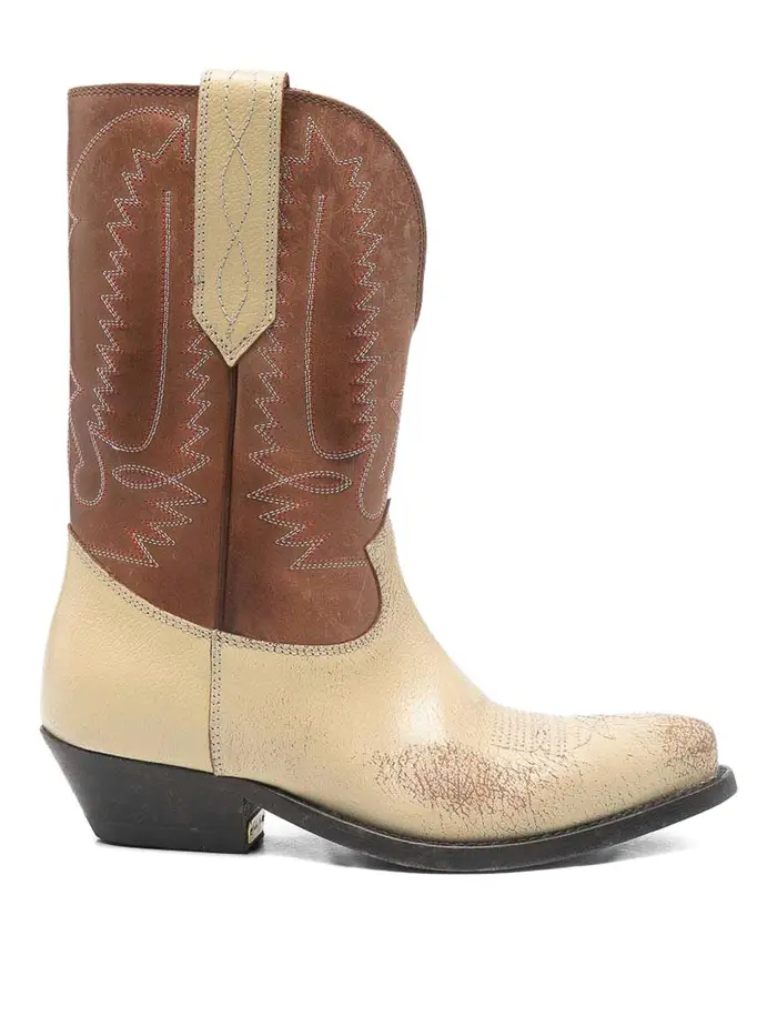 Golden Goose Stivali in pelle Wish Star Beige