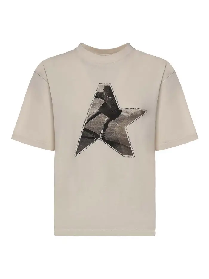 Golden Goose T-shirt in cotone stampato Bianco