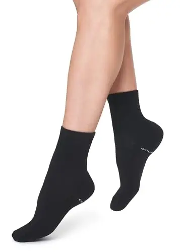 Golden Lady 6 PAIA CALZINI SPORT COTONE E SPUGNA, NERO, TG. UNICA