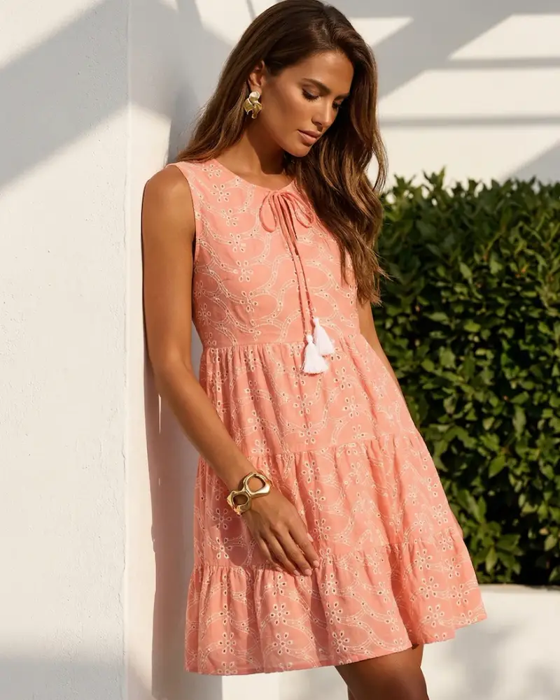 Golden Sirena ABITO A BALZE IN PIZZO SANGALLO | Colore Arancio