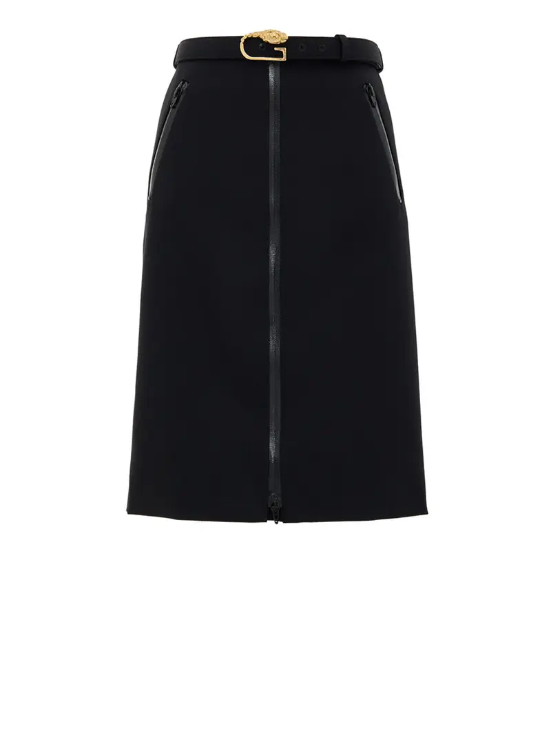 Gucci Gonna Nera con Zip e Cintura