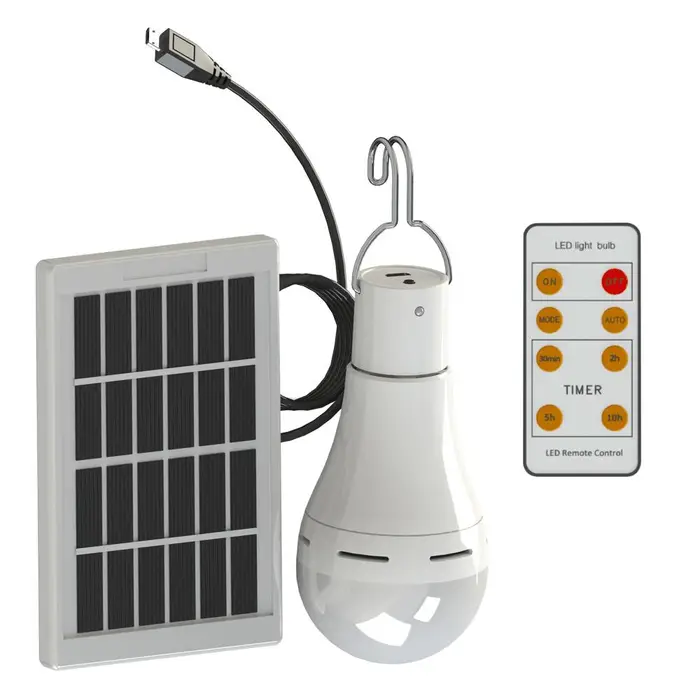 GoolRC Lampadina LED portatile da campeggio a energia solare da 9 W/7 W, telecomandata, impermeabile, da appendere all esterno 9W
