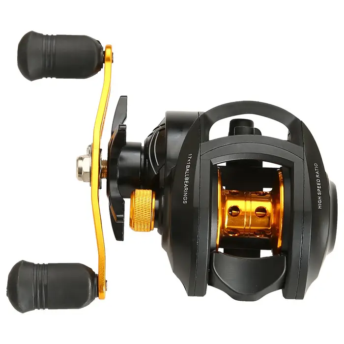 GoolRC Mulinello da pesca Baitcasting Ultra Smooth 17 + 1 BB Baitcaster 8kg Max Drag 7 2 1 Rapporto di trasmissione Magnete Left Hand