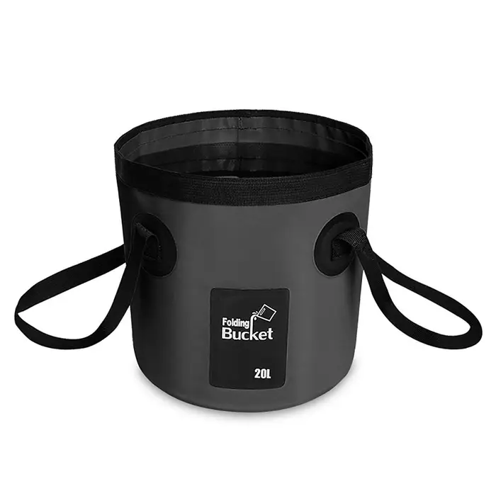 GoolRC Secchio d acqua impermeabile da 12 l/20 l Secchio da pesca all aperto Contenitore per acqua pieghevole per campeggio picnic 20L nero