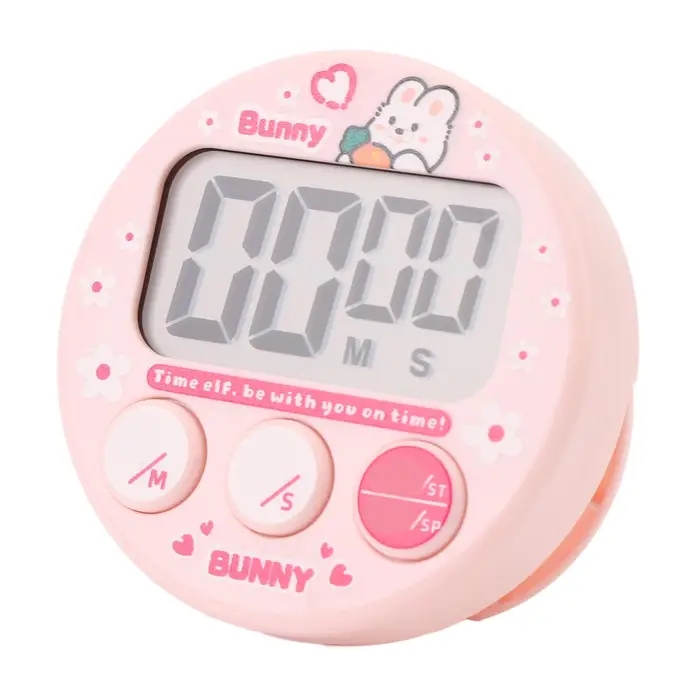 GoolRC Timer da Cucina Digitale Display LCD Compatto Cartone Animato Elettronico Magnetico per Bambini Blu rosa