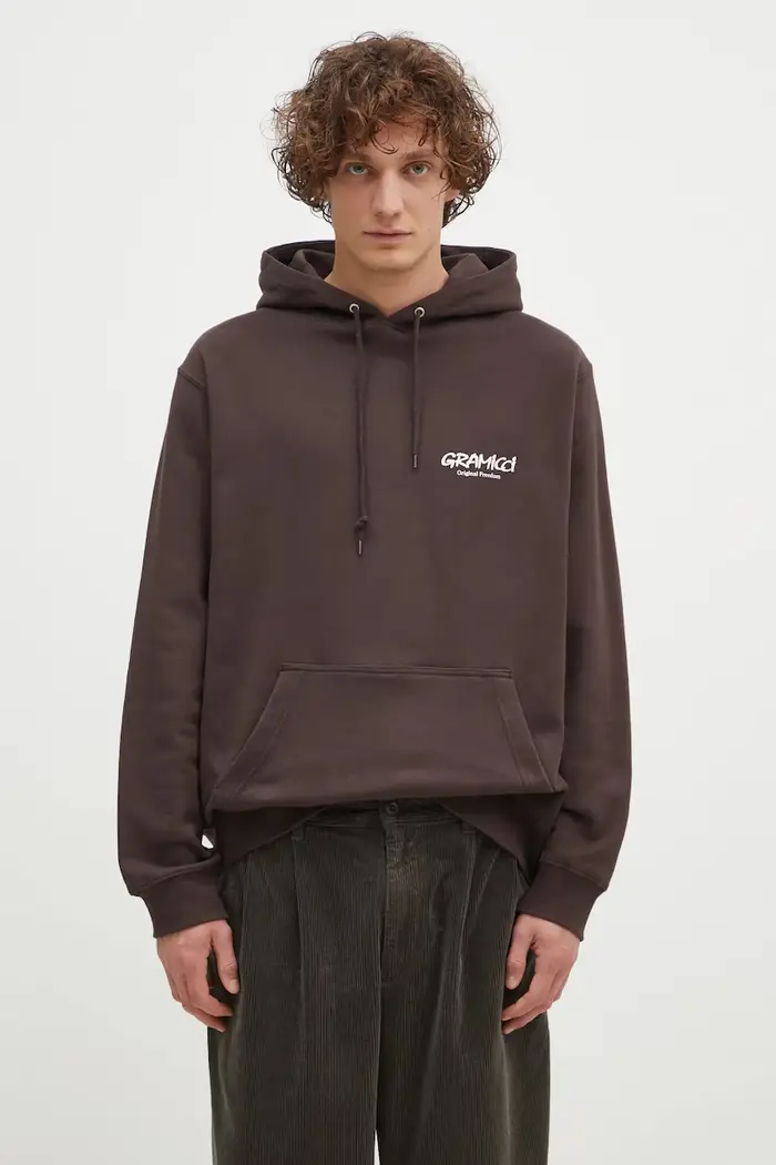 Gramicci felpa in cotone Original Fredm Hoded Sweatshrt Marrone