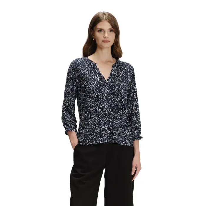 Blusa in maglia con stampa floreale donna Greenpoint Noir