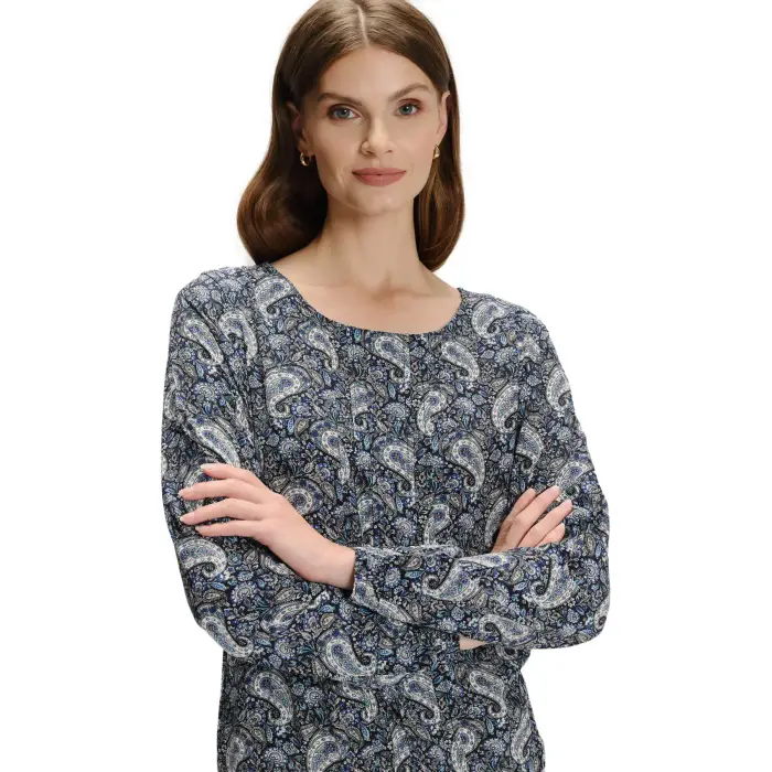 Blusa in viscosa con stampa paisley donna Greenpoint Bleu