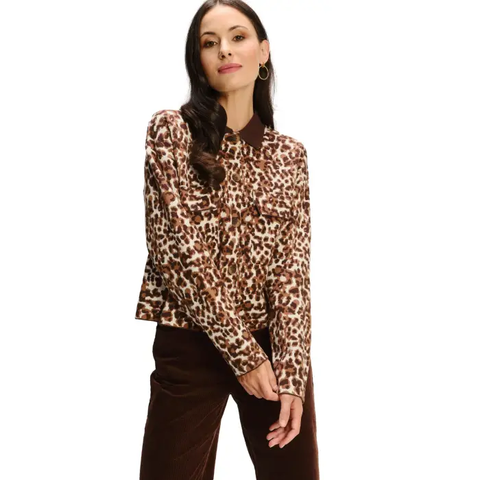 Cardigan a stampa leopardato donna Greenpoint Rouge