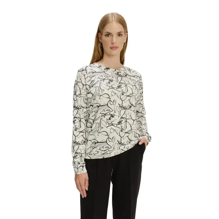 Greenpoint Felpa con stampa floreale donna Blanc