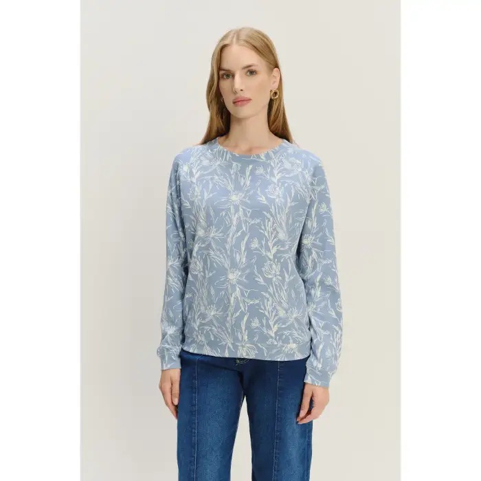 Greenpoint Felpa con stampa floreale donna Bleu