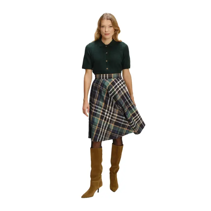 Gonna a quadri in viscosa donna Greenpoint Noir