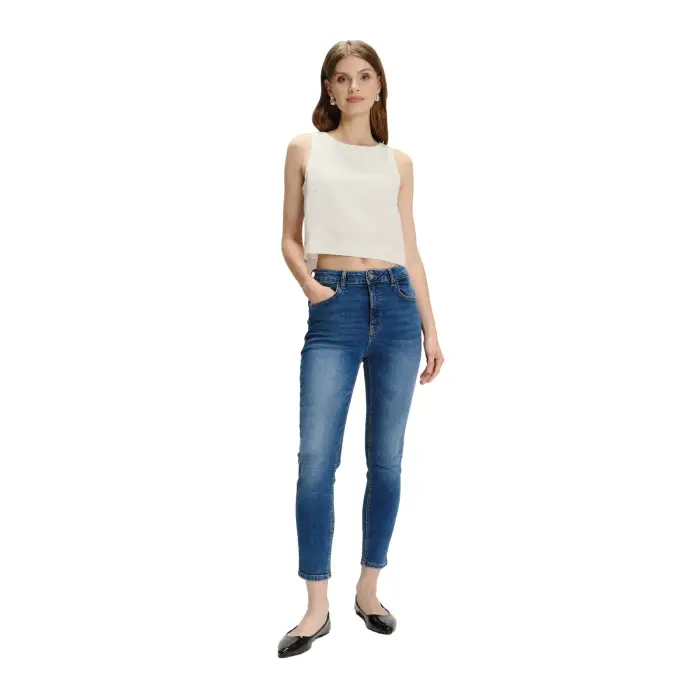 Jeans slim in denim donna Greenpoint Bleu