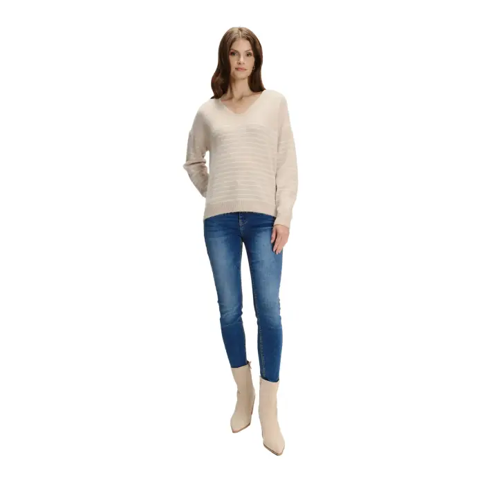 Maglione col V donna Greenpoint Beige