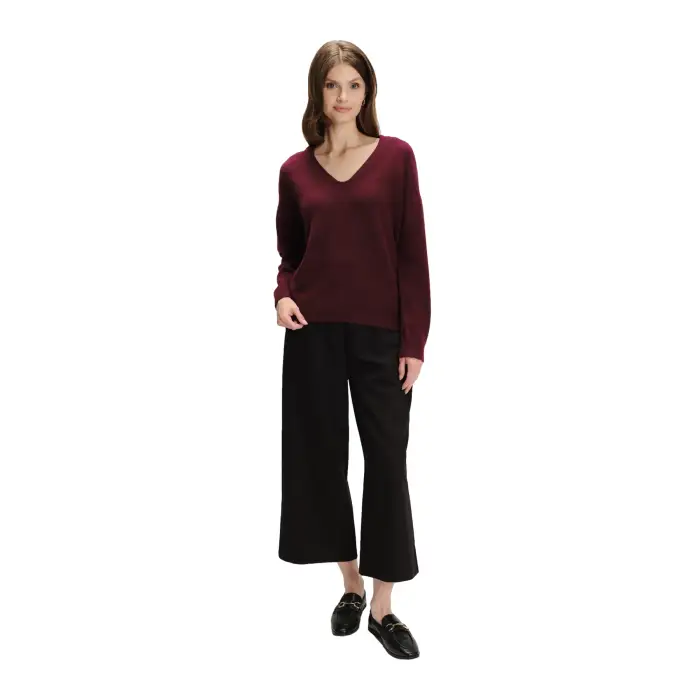 Maglione col V donna Greenpoint Marron