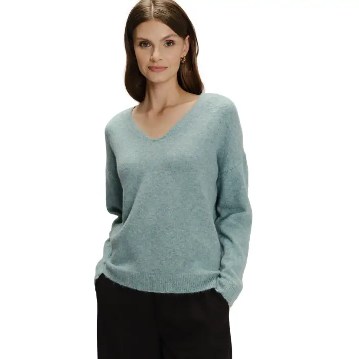 Maglione col V donna Greenpoint Vert