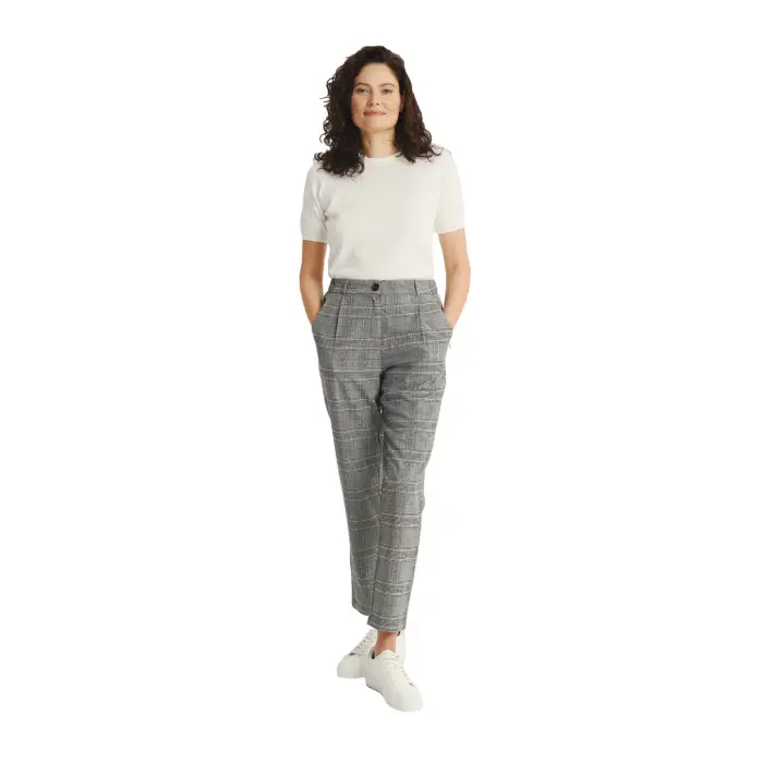 Pantaloni a quadretti donna Greenpoint Gris