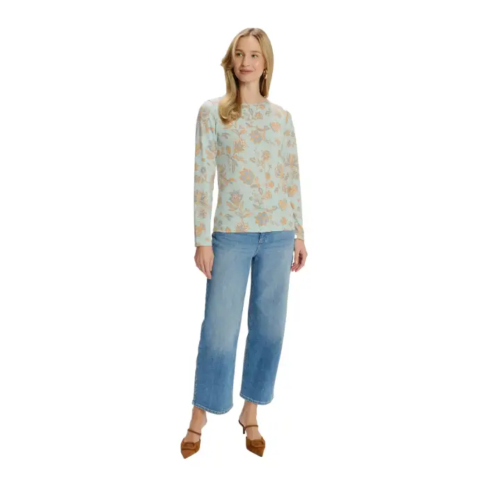 Pull aderente a fiori donna Greenpoint Vert