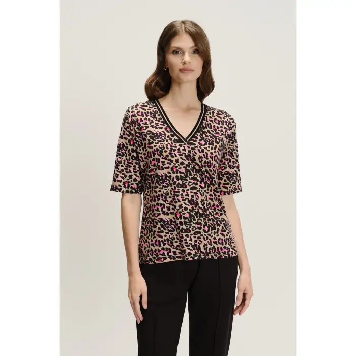 Greenpoint T-shirt con stampa animale donna Marron