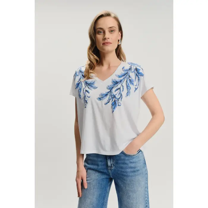 Greenpoint T-shirt con stampa floreale donna Blanc