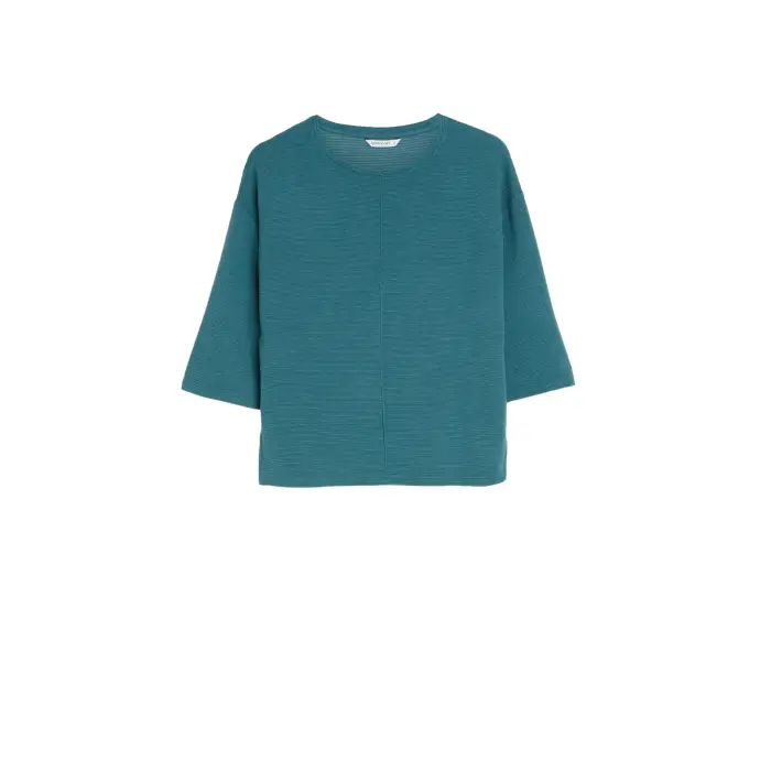 T-shirt maniche 3/4 in viscosa donna Greenpoint Bleu