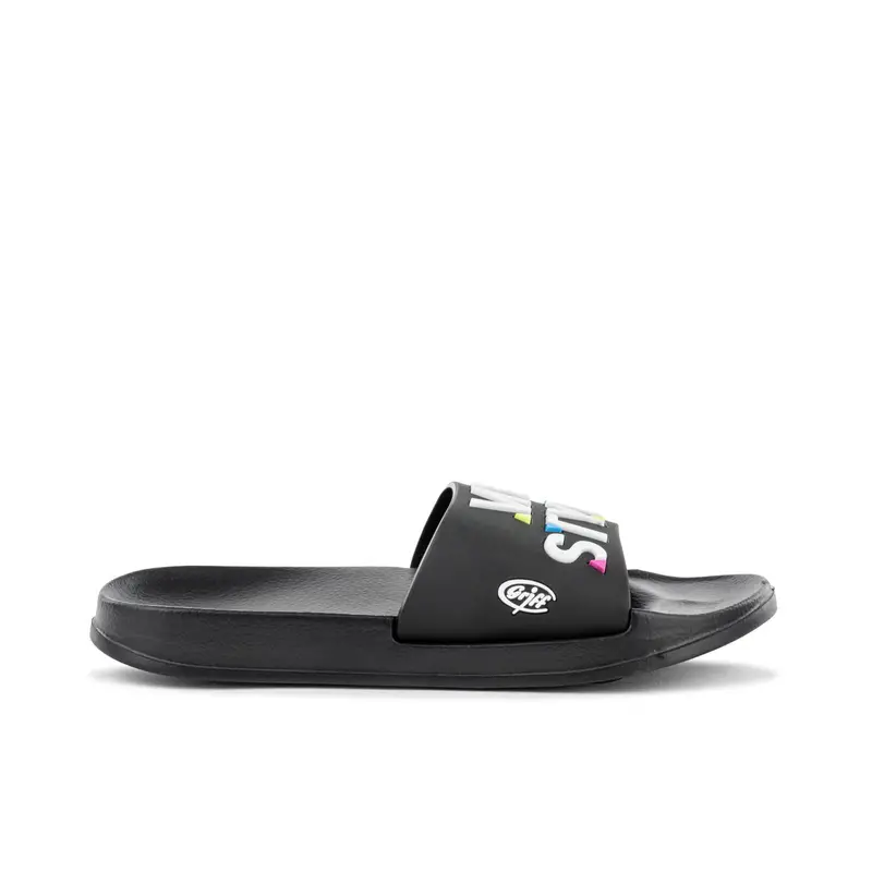 GRIFF Ciabatte mare nere da donna in gomma con scritta