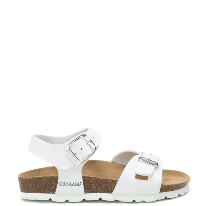 sandali da bambina luce con tomaia in vera pelle bianco