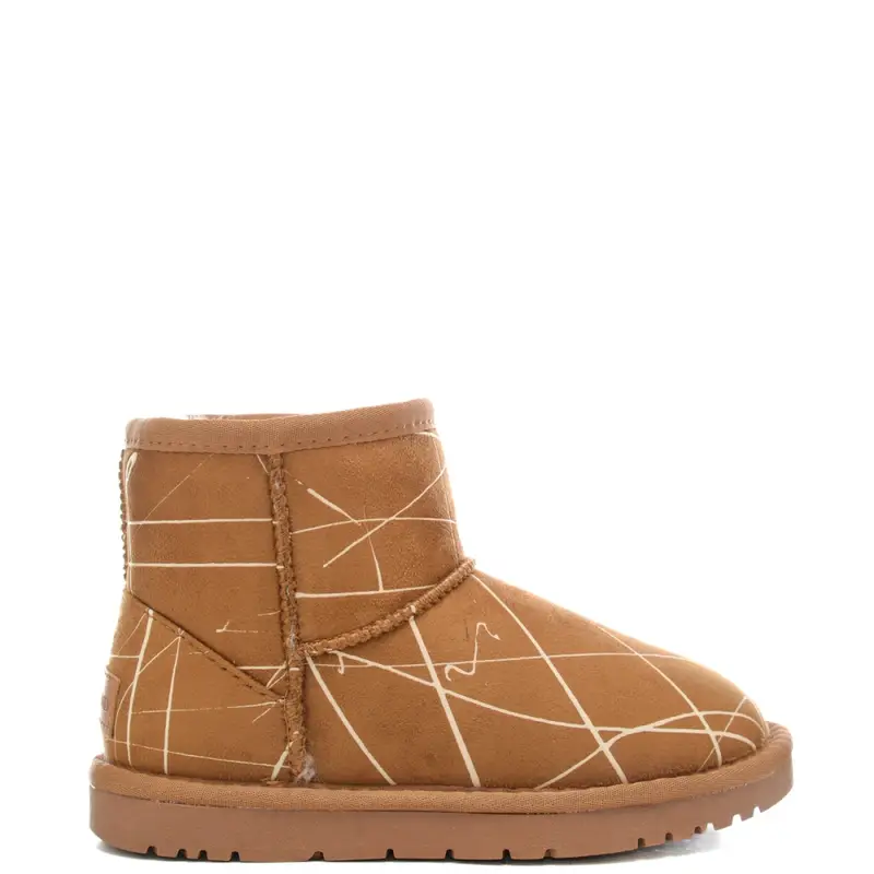 Grunland stivaletti da bambina crom in suede con stampa strisce all over cuoio