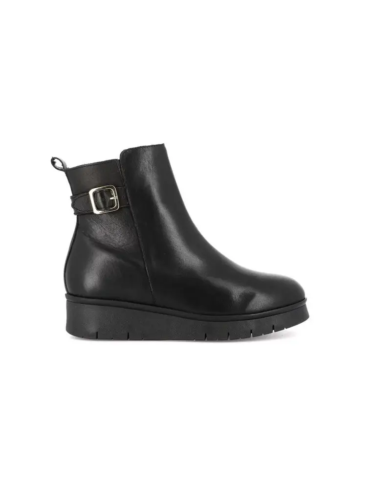 GRUNLAND tronchetti donna rexx in pelle nero po0969