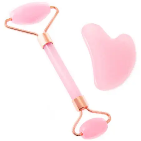 Gua sha Stone rosa massaggiatore massaggio viso set